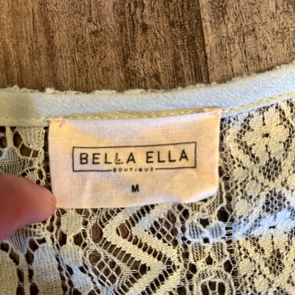 light/sage green boho dress - medium, mini, bell sleeve, boho, sundress - Picture 5 of 10